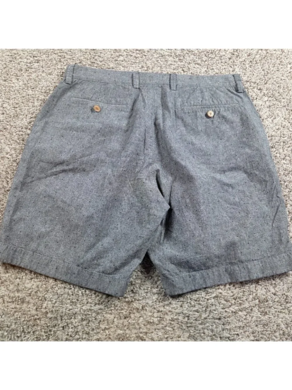 J Crew Shorts Mens 34 Gray Blue  Cotton Chino Pockets Gramercy Polka Dot Preppy